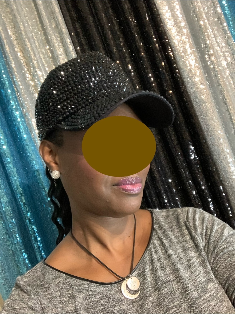 Silver Rhinestone Embellished Cap - Picture 6 of 6